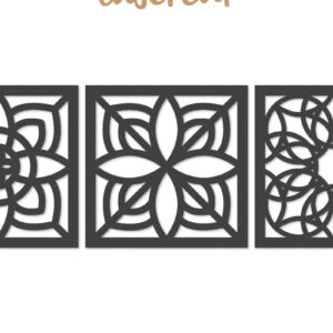 Intra απο ξύλο plywood  Χρώμα wenge 3mm-4mm πάχος - Διακοσμητικό τετράγωνο Lasercut Δίασταση 30x20 cm INTRAFABR-56303138