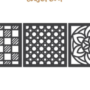 Intra απο ξύλο plywood  Χρώμα wenge 3mm-4mm πάχος - Διακοσμητικό τετράγωνο Lasercut Δίασταση 30x20 cm INTRAFABR-81735821