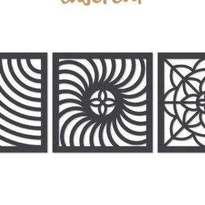 Intra απο ξύλο plywood  Χρώμα wenge 3mm-4mm πάχος - Διακοσμητικό τετράγωνο Lasercut Δίασταση 30x20 cm INTRAFABR-81734872