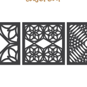 Intra απο ξύλο plywood  Χρώμα wenge 3mm-4mm πάχος - Διακοσμητικό τετράγωνο Lasercut Δίασταση 30x20 cm INTRAFABR-81735939