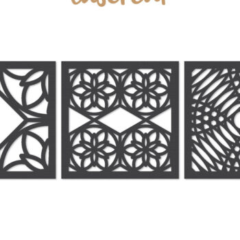 Intra απο ξύλο plywood  Χρώμα wenge 3mm-4mm πάχος - Διακοσμητικό τετράγωνο Lasercut Δίασταση 30x20 cm INTRAFABR-81735939 - Image 1