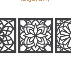 Intra απο ξύλο plywood  Χρώμα wenge 3mm-4mm πάχος - Διακοσμητικό τετράγωνο Lasercut Δίασταση 30x20 cm INTRAFABR-81736527