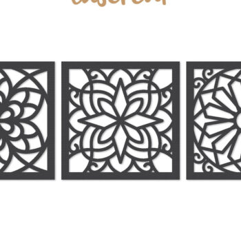 Intra απο ξύλο plywood  Χρώμα wenge 3mm-4mm πάχος - Διακοσμητικό τετράγωνο Lasercut Δίασταση 30x20 cm INTRAFABR-81736527 - Image 1