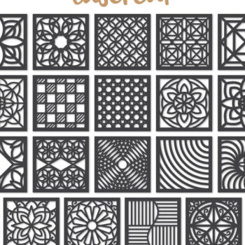 Intra απο ξύλο plywood  Χρώμα wenge 3mm-4mm πάχος - Διακοσμητικό τετράγωνο Lasercut Δίασταση 30x20 cm INTRAFABR-81735083 - Image 1