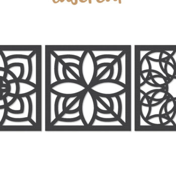 Intra απο ξύλο plywood  Χρώμα wenge 3mm-4mm πάχος - Διακοσμητικό τετράγωνο Lasercut Δίασταση 30x20 cm INTRAFABR-81735083 - Image 4