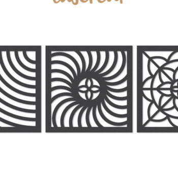 Intra απο ξύλο plywood  Χρώμα wenge 3mm-4mm πάχος - Διακοσμητικό τετράγωνο Lasercut Δίασταση 30x20 cm INTRAFABR-81735083 - Image 6