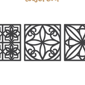 Intra απο ξύλο plywood  Χρώμα wenge 3mm-4mm πάχος - Διακοσμητικό τετράγωνο Lasercut Δίασταση 30x20 cm INTRAFABR-81735766