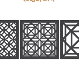 Intra απο ξύλο plywood  Χρώμα wenge 3mm-4mm πάχος - Διακοσμητικό τετράγωνο Lasercut Δίασταση 30x20 cm INTRAFABR-81736170