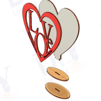 Intra απο ξύλο plywood  Χρώμα wenge 3mm-4mm πάχος - Διακοσμητικό stand για την ημέρα του Αγίου Βαλεντίνου Δίασταση 20x20 cm INTRAFABR-81735662 - Image 1