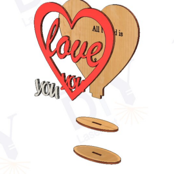 Intra απο ξύλο plywood  Χρώμα wenge 3mm-4mm πάχος - Διακοσμητικό stand για την ημέρα του Αγίου Βαλεντίνου Δίασταση 20x20 cm INTRAFABR-81735287 - Image 1