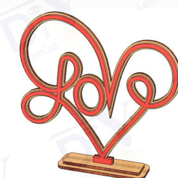 Intra απο ξύλο plywood  Χρώμα wenge 3mm-4mm πάχος - Διακοσμητικό Stand Love Heart Δίασταση 20x20 cm INTRAFABR-81736573 - Image 1