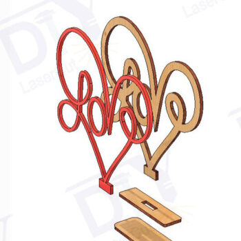 Intra απο ξύλο plywood  Χρώμα wenge 3mm-4mm πάχος - Διακοσμητικό Stand Love Heart Δίασταση 20x20 cm INTRAFABR-81736573 - Image 2