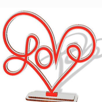 Intra απο ξύλο plywood  Χρώμα wenge 3mm-4mm πάχος - Διακοσμητικό Stand Love Heart Δίασταση 20x20 cm INTRAFABR-81736573 - Image 3