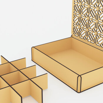 Intra απο ξύλο plywood  Χρώμα wenge 3mm-4mm πάχος - Διακοσμητικό κουτί αποθήκευσης με λέιζερ Δίασταση 250x180 cm INTRAFABR-82326840 - Image 4