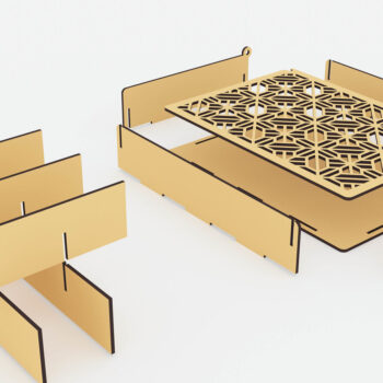 Intra απο ξύλο plywood  Χρώμα wenge 3mm-4mm πάχος - Διακοσμητικό κουτί αποθήκευσης με λέιζερ Δίασταση 250x180 cm INTRAFABR-82326840 - Image 5