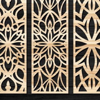 Intra απο ξύλο plywood Χρώμα wenge 3mm-4mm πάχος - Διακοσμητικό πάνελ κοπής λέιζερ 26 Δίασταση 6x6 cm INTRAFABR-81736547 - Image 3