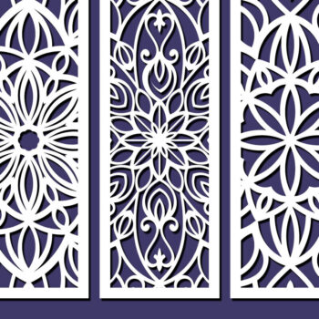 Intra απο ξύλο plywood  Χρώμα wenge 3mm-4mm πάχος - Διακοσμητικός τοίχος πάνελ κοπής λέιζερ 42 Δίασταση 6x6 cm INTRAFABR-81736112 - Image 2