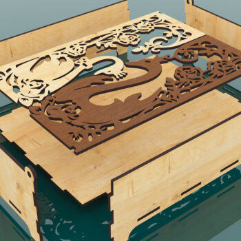 Intra απο ξύλο plywood  Χρώμα wenge 3mm-4mm πάχος - Διακοσμητικό Swan Box με Καπάκι Δίασταση 165x230 cm INTRAFABR-113537098 - Image 3