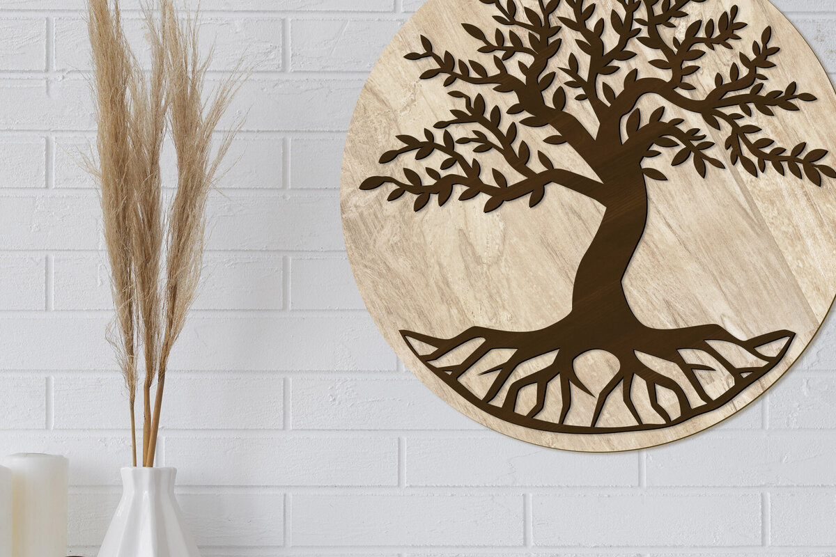 Intra απο ξύλο plywood  Χρώμα wenge 3mm-4mm πάχος - Πρότυπο πάνελ τοίχου διακοσμητικό δέντρο Δίασταση 5x14 cm INTRAFABR-113537318