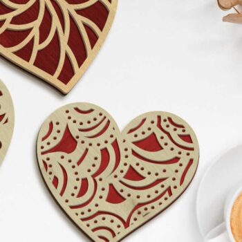 Intra απο ξύλο plywood  Χρώμα wenge 3mm-4mm πάχος - Διακοσμητικό σετ καρδιών του Αγίου Βαλεντίνου Δίασταση 7x6 cm INTRAFABR-113537365 - Image 1