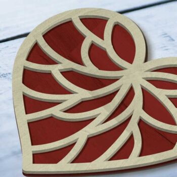 Intra απο ξύλο plywood  Χρώμα wenge 3mm-4mm πάχος - Διακοσμητικό σετ καρδιών του Αγίου Βαλεντίνου Δίασταση 7x6 cm INTRAFABR-113537365 - Image 2