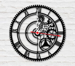 Intra απο ξύλο plywood  Χρώμα wenge 3mm-4mm πάχος - Διακοσμητικό ρολόι τοίχου κομμένο με λέιζερ Δίασταση 20x20 cm INTRAFABR-113537675