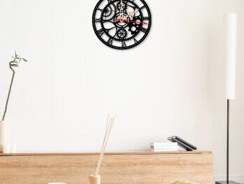 Intra απο ξύλο plywood Χρώμα wenge 3mm-4mm πάχος - Διακοσμητικό ρολόι τοίχου Δίασταση 20x20 cm INTRAFABR-113537743 - Image 2