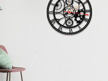 Intra απο ξύλο plywood Χρώμα wenge 3mm-4mm πάχος - Διακοσμητικό ρολόι τοίχου Δίασταση 20x20 cm INTRAFABR-113537743 - Image 3