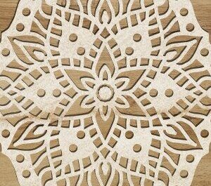 Intra απο ξύλο plywood  Χρώμα wenge 3mm-4mm πάχος - Διακοσμητικό τοίχου Mandala Κοπή Laser Δίασταση 30x30 cm INTRAFABR-113537832