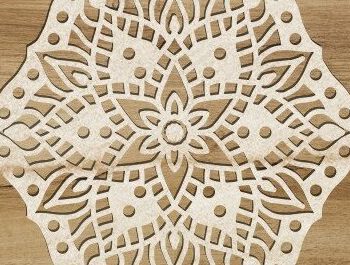 Intra απο ξύλο plywood  Χρώμα wenge 3mm-4mm πάχος - Διακοσμητικό τοίχου Mandala Κοπή Laser Δίασταση 30x30 cm INTRAFABR-113537832 - Image 1