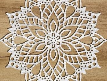 Intra απο ξύλο plywood  Χρώμα wenge 3mm-4mm πάχος - Διακοσμητικό τοίχου Mandala Κοπή Laser Δίασταση 30x30 cm INTRAFABR-113537924 - Image 1