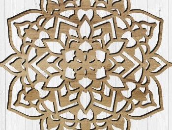 Intra απο ξύλο plywood  Χρώμα wenge 3mm-4mm πάχος - Διακοσμητικό τοίχου Mandala Κοπή Laser Δίασταση 30x30 cm INTRAFABR-113537986 - Image 1