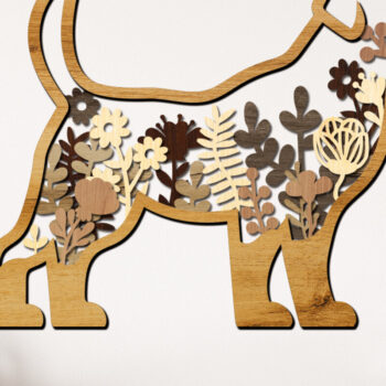 Intra απο ξύλο plywood  Χρώμα wenge 3mm-4mm πάχος - Διακοσμητικό πρότυπο σκύλου πάνελ τοίχου Δίασταση 12x8 cm INTRAFABR-113538112 - Image 1