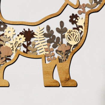 Intra απο ξύλο plywood  Χρώμα wenge 3mm-4mm πάχος - Διακοσμητικό πρότυπο σκύλου πάνελ τοίχου Δίασταση 12x8 cm INTRAFABR-113538112 - Image 2