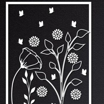 Intra απο ξύλο plywood  Χρώμα wenge 3mm-4mm πάχος - Διακοσμητικό Wildflower Δίασταση 30x20 cm INTRAFABR-114205028 - Image 1