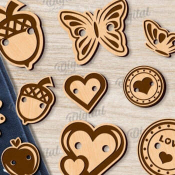 Intra απο ξύλο plywood  Χρώμα wenge 3mm-4mm πάχος - Διακοσμητικά κουμπιά από ξύλο κομμένα με λέιζερ Δίασταση 30x20 cm INTRAFABR-113536874 - Image 1