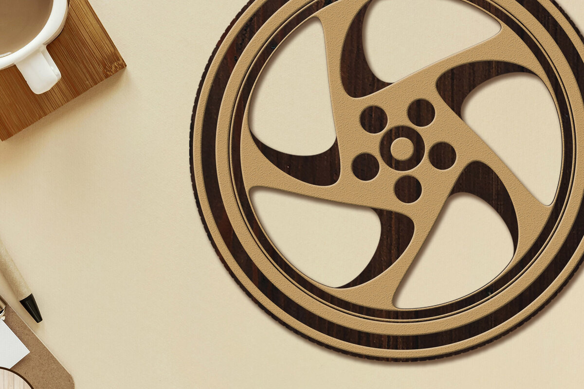 Intra απο ξύλο plywood  Χρώμα wenge 3mm-4mm πάχος - Διακοσμητικός Ξυλοκόψιμο Σουβέρ Δίασταση 4x4 cm INTRAFABR-114205061