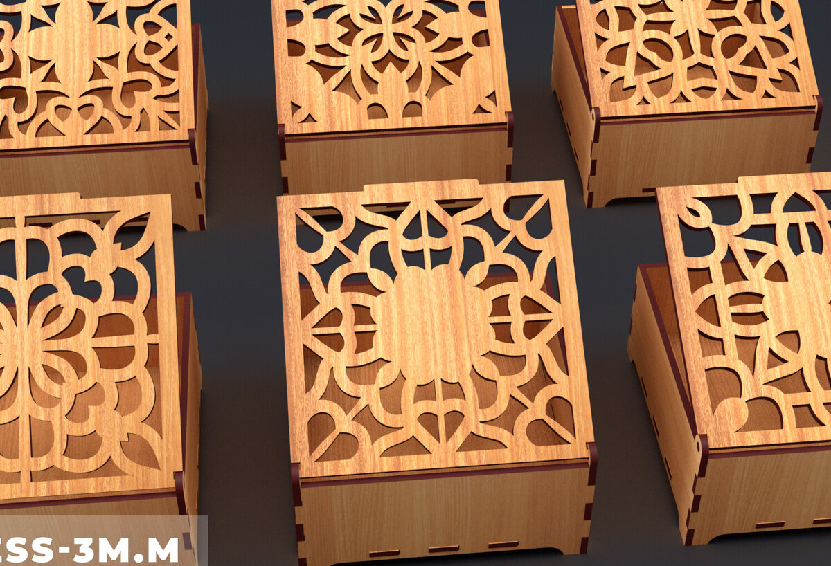 Intra απο ξύλο plywood  Χρώμα wenge 3mm-4mm πάχος - Διακοσμητικό Ξύλινο Κουτί Δώρου Κοπή Laser Δίασταση 6x6 cm INTRAFABR-114205450