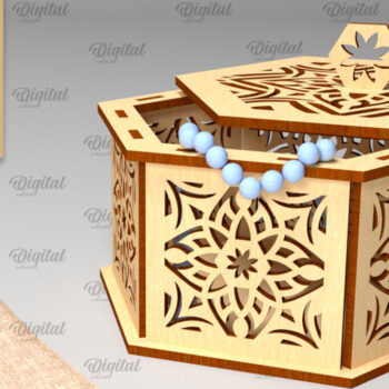 Intra απο ξύλο plywood 3mm-4mm πάχος - Διακοσμητικό Ξύλινο Κουτί Δώρου Κοπή Laser Δίασταση 15x15 cm INTRAFABR-97008082 - Image 1