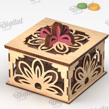 Intra απο ξύλο plywood  Χρώμα wenge 3mm-4mm πάχος - Διακοσμητικό Ξύλινο Κουτί Δώρου Κοπή Laser Δίασταση 15x15 cm INTRAFABR-114206667 - Image 1