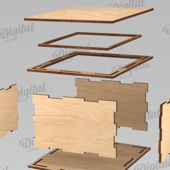 Intra απο ξύλο plywood  Χρώμα wenge 3mm-4mm πάχος - Διακοσμητικό Ξύλινο Κουτί Δώρου Κοπή Laser Δίασταση 15x15 cm INTRAFABR-114206667 - Image 2