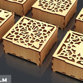 Intra απο ξύλο plywood  Χρώμα wenge 3mm-4mm πάχος - Διακοσμητικό Ξύλινο Κουτί Δώρου Κοπή Laser Δίασταση 6x6 cm INTRAFABR-114207018 - Image 1