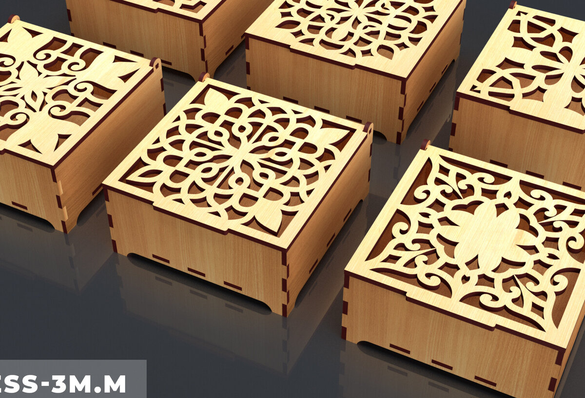 Intra απο ξύλο plywood  Χρώμα wenge 3mm-4mm πάχος - Διακοσμητικό Ξύλινο Κουτί Δώρου Κοπή Laser Δίασταση 6x6 cm INTRAFABR-114207018