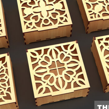 Intra απο ξύλο plywood  Χρώμα wenge 3mm-4mm πάχος - Διακοσμητικό Ξύλινο Κουτί Δώρου Κοπή Laser Δίασταση 6x6 cm INTRAFABR-113537022 - Image 1