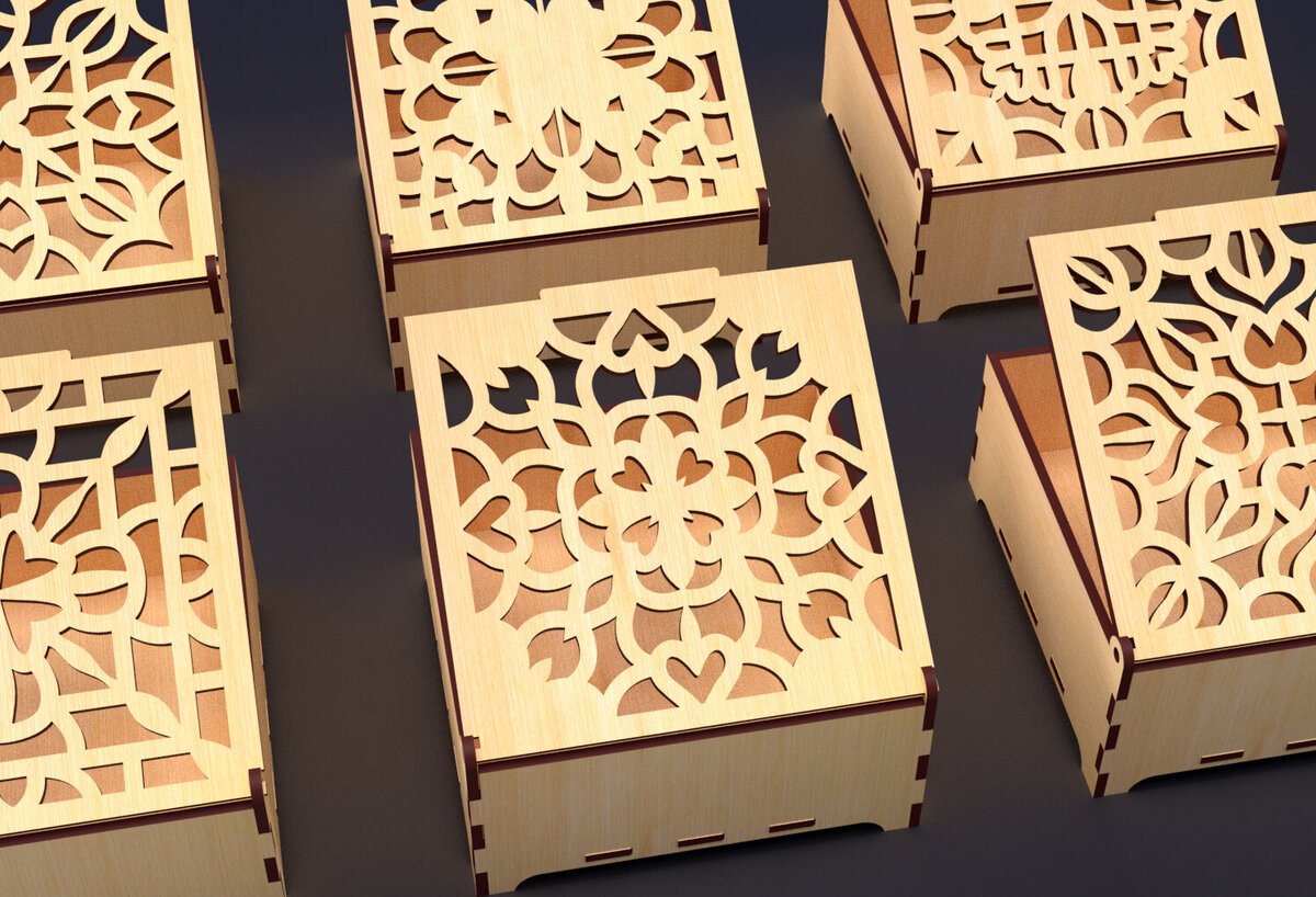 Intra απο ξύλο plywood  Χρώμα wenge 3mm-4mm πάχος - Διακοσμητικό Ξύλινο Κουτί Δώρου Κοπή Laser Δίασταση 6x6 cm INTRAFABR-114207065