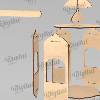 Intra απο ξύλο plywood  Χρώμα wenge 3mm-4mm πάχος - Διακοσμητικό Ξύλινο Επιτοίχιο Φωτιστικό Κοπής Laser Δίασταση 30x20 cm INTRAFABR-94250503 - Image 2