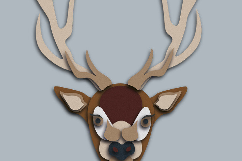 Intra απο ξύλο plywood  Χρώμα wenge 3mm-4mm πάχος - Ελάφι Δίασταση 30x20 cm INTRAFABR-67024406