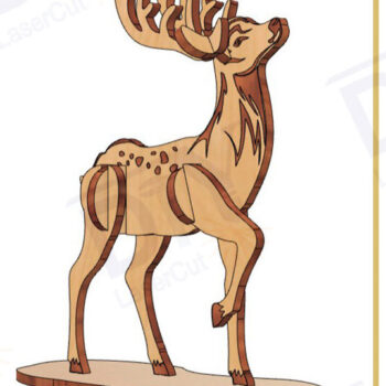 Intra απο ξύλο plywood Χρώμα wenge 3mm-4mm πάχος - Deer 3d Puzzle File Δίασταση 30x20 cm INTRAFABR-67024251 - Image 2