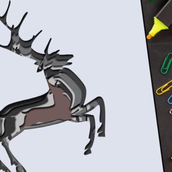 Intra απο ξύλο plywood  Χρώμα wenge 3mm-4mm πάχος - Ελάφι Δίασταση 10x15 cm INTRAFABR-48374373 - Image 3