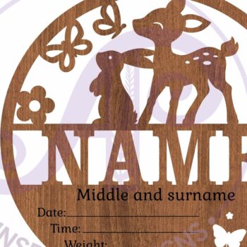 Intra απο ξύλο plywood  Χρώμα wenge 3mm-4mm πάχος - Στατιστικά για νεογέννητα ελάφια και λαγουδάκια, γέννηση Δίασταση 30x20 cm INTRAFABR-112325799 - Image 2